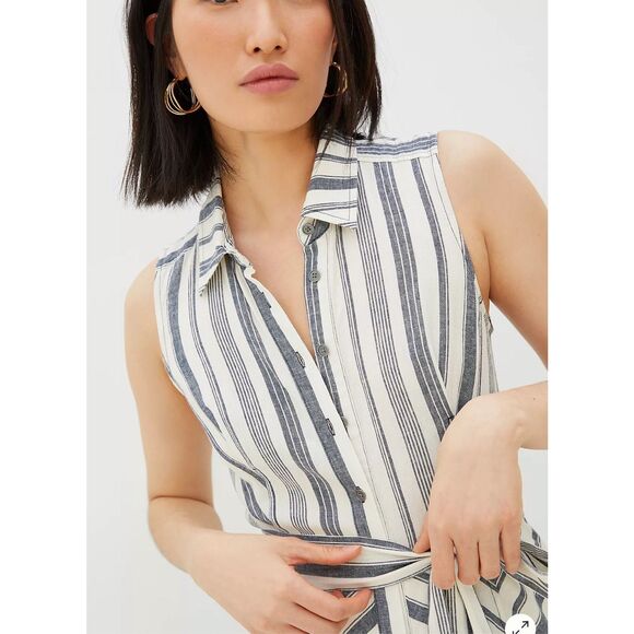 Anthropologie Chevron Maxi Dress in White and Black - Picture 2 of 10